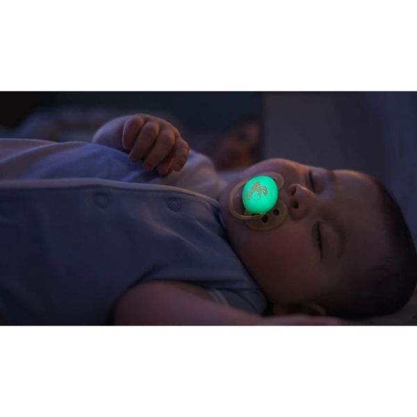 Philips Avent Ultra Soft Nighttime Lot de 2 Sucettes Phosphorescentes 0-6 Mois - Motifs et coloris aléatoires