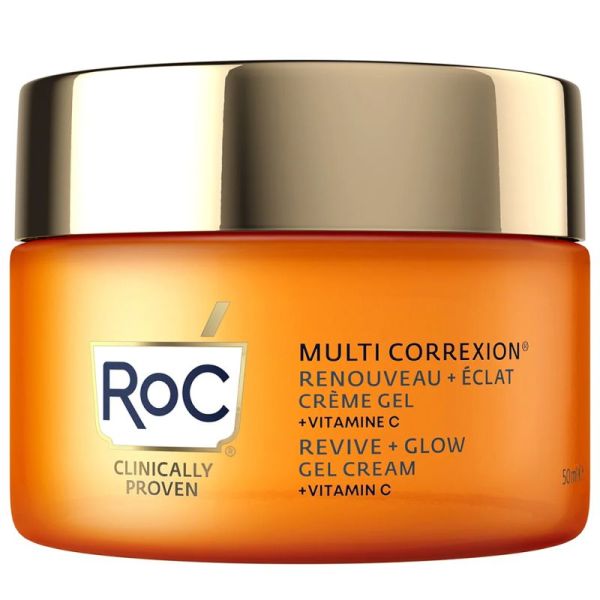 RoC Multi Correxion Renouveau + Éclat Crème Gel 50 ml – Gel-crème anti-âge et défatigant éclat