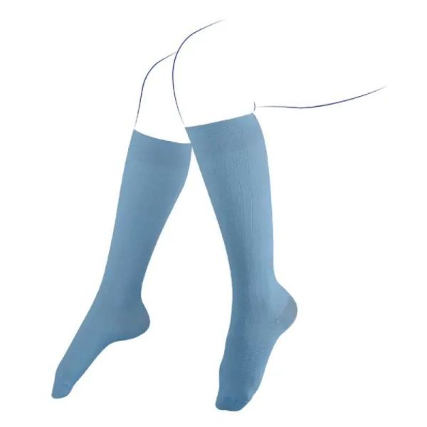 Thuasne Venoflex Fast2 Lin Chaussettes de Contention Femme Bleu Azur - Normal - Taille 2