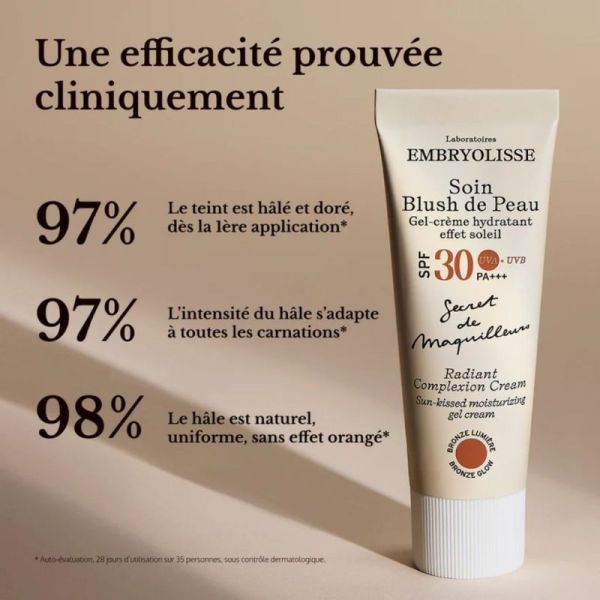 Embryolisse Soin Blush de Peau Bronze lumière 50ml - Gel-crème hydratant effet bonne mine ensoleillée