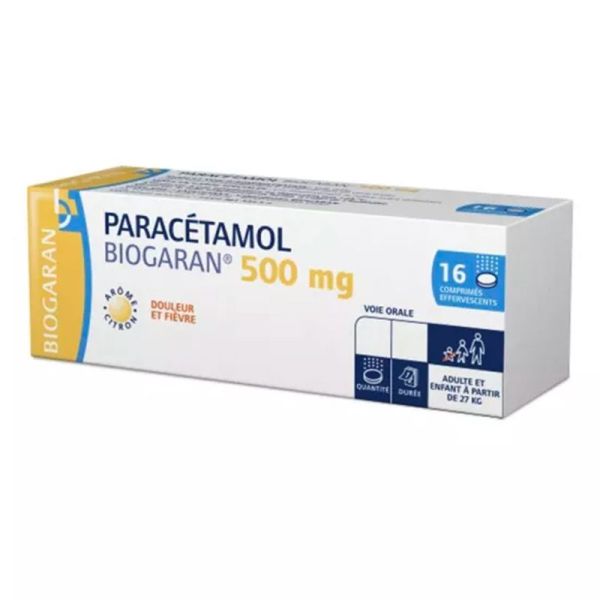 Biogaran Paracétamol 500mg - 16 comprimés effervescents