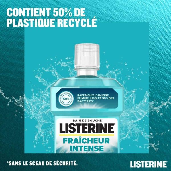 Listerine Bain de Bouche Fraîcheur Intense - 500 ml - Rafraîchit l'haleine et élimine les bactéries