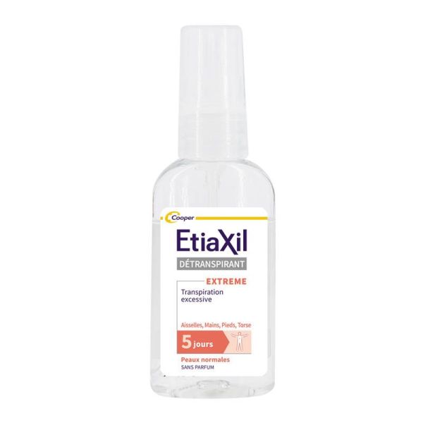Etiaxil Spray Déodorant Détranspirant Aisselles Mains Pieds Torse - 30ml - Anti-transpirant extrême