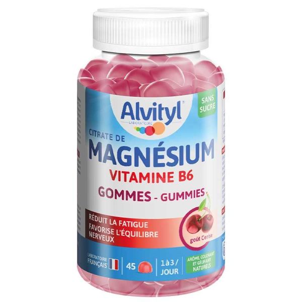 Alvityl Gummies Magnésium Vitamine B6 Goût Cerise - 45 Gummies