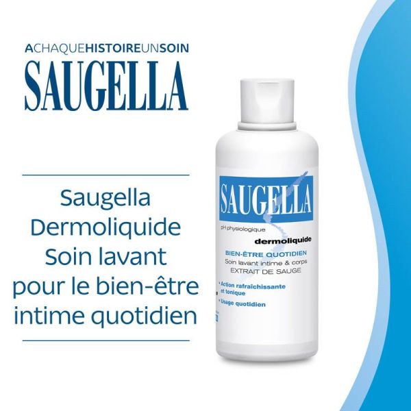Saugella Dermoliquide Gel Lavant Intime 500 ml - Confort et Équilibre Intime, Anti-Odeurs