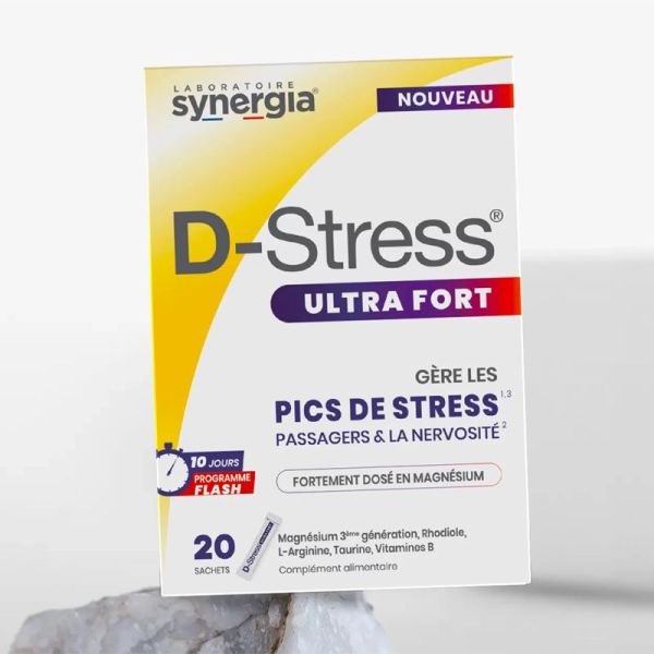 Synergia D-Stress Ultra Fort 20 Sachets – Anti-stress flash et pics de nervosité