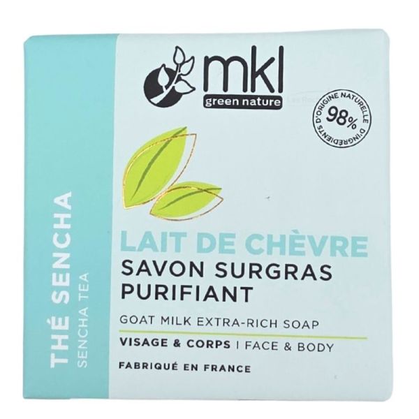 MKL Green Nature Lait de Chèvre Savon Surgras Purifiant Thé Sencha 100 g - Nettoyage et pureté des peaux grasses à tendance acnéique