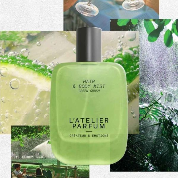 L'Atelier Parfum Green Crush 50ml - Brume Parfumée Vivifiante pour Corps et Cheveux