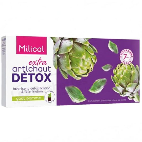 Milical Extra Détox Artichaut 7 Shots - Favorise la détoxification et l'élémination