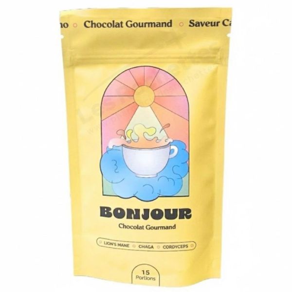 Bonjour Saveur Chocolat Gourmand 90g/15 Portions - Boisson bien-être en poudre, complément alimentaire