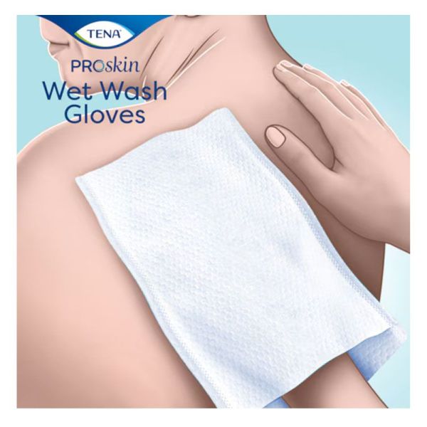 Tena Wet Wash Gloves ProSkin Parfum léger - 8 Gants de toilettes imprégnés