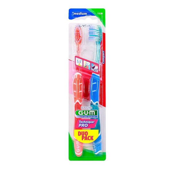 GUM Technique Pro Duo Pack 2 Brosses à Dents Médium - 2 unités