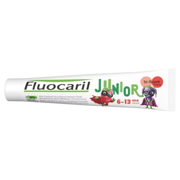 Fluocaril Dentifrice Junior 6-13 ans Gel Fruits Rouges 145mg 75ml - fortification des premières dents définitives