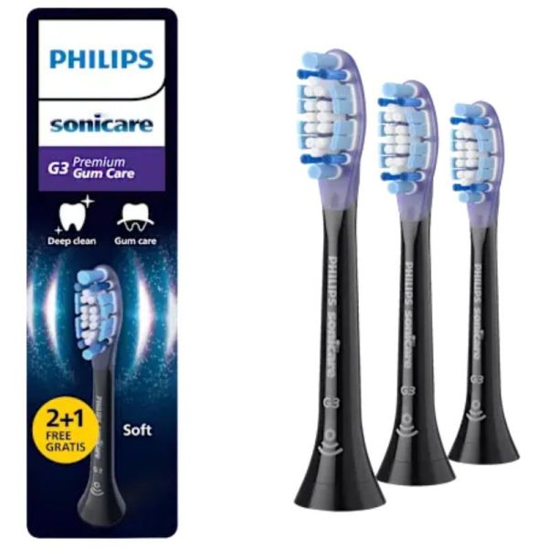 Philips Sonicare G3 Premium Gum Care Têtes de Brosses Noires HX9053/88 - 3 Têtes
