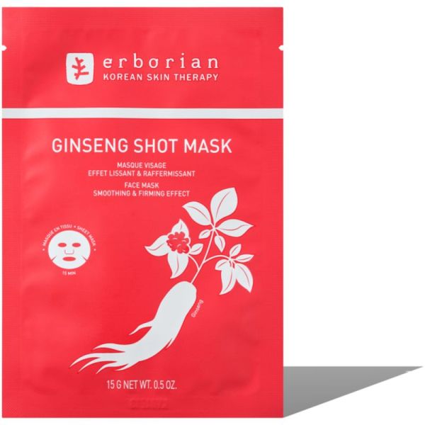 Erborian Ginseng Shot Mask 15g – Masque tissu lissant et raffermissant