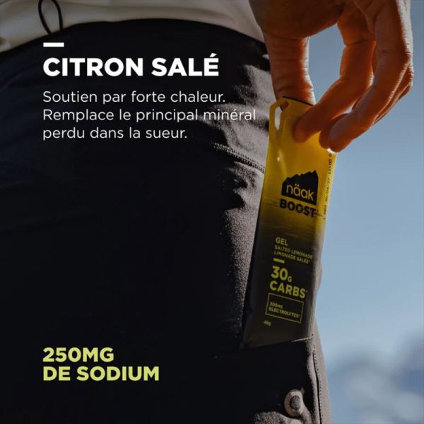 Naak Gel Boost 30 Citron Salé 48g – Energie naturelle et performance