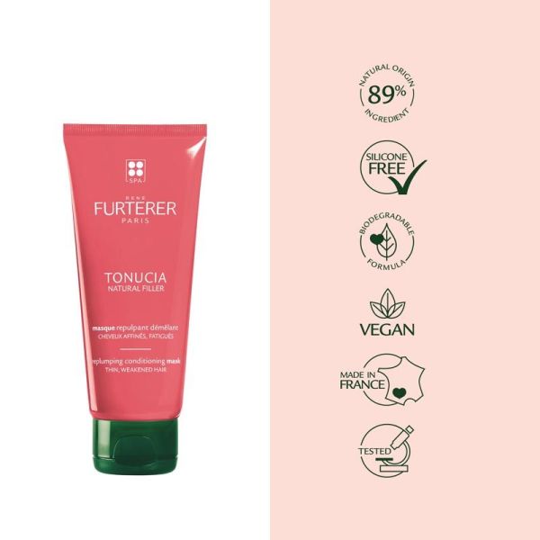 René Furterer Tonucia Masque Repulpant Démêlant Natural Filler - 100 ml - Cheveux Affinés et Fatigués