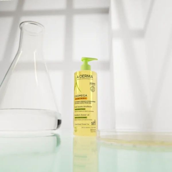 A-Derma Exomega Control Huile Lavante Émolliente 1L – nettoyage apaisant anti-grattage