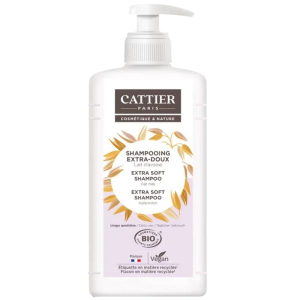 Cattier Shampoing Extra-Doux Lait D'Avoine Bio 1L – Douceur et brillance