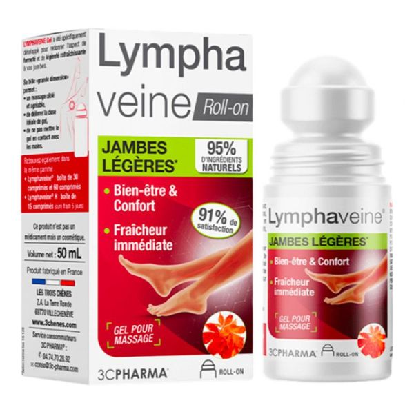 3C Pharma Lymphaveine Roll-on - Jambes Légères - 50ml