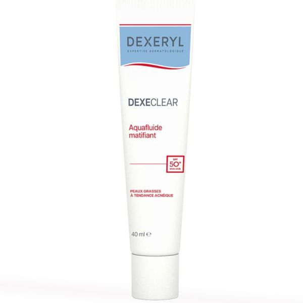 Dexeclear by Dexeryl Aquafluide Matifiant SPF50+ 40ml – Haute protection peaux grasses