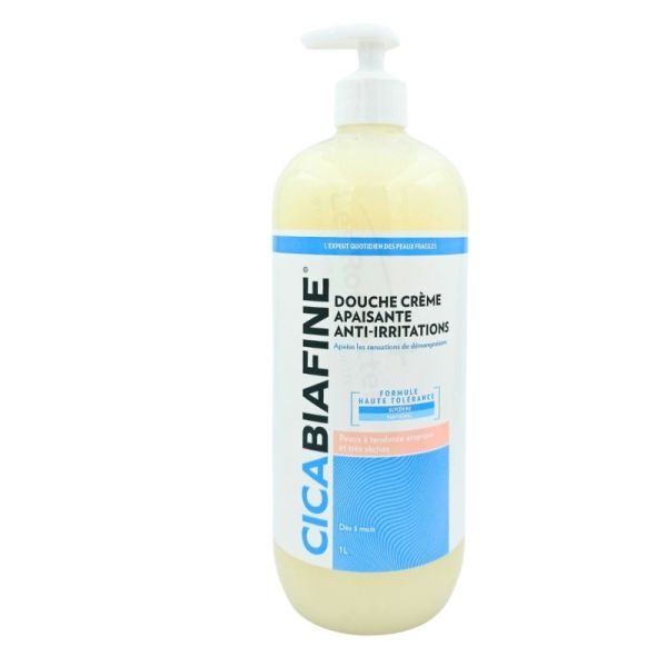 Cicabiafine Crème Douche Anti-Irritations Apaisante 1L - Peaux extra sèches à tendance atopiques - Apaise les sensations de démangeaisons