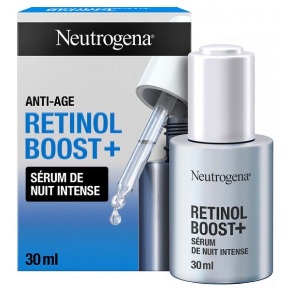 Neutrogena Retinol Boost + Sérum de Nuit Intense - 30ml - Lisse, régénère et redensifie la peau pendant le sommeil