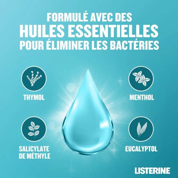 Listerine Bain de Bouche Fraîcheur Intense - 500 ml - Rafraîchit l'haleine et élimine les bactéries