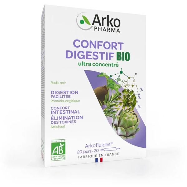 Arkopharma Arkofluides Confort Digestif Bio 20 Ampoules - Bienfaits Digestifs