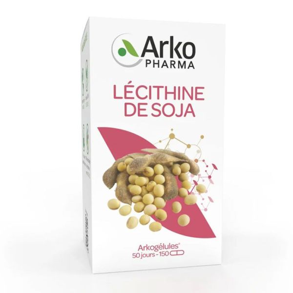 Arkopharma Arkogélules Lécithine de Soja - 150 gélules - Source naturelle de phospholipides