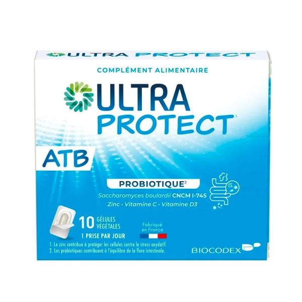 Biocodex Ultra Protect ATB Probiotique - Équilibre de la Flore Intestinale - 10 gélules