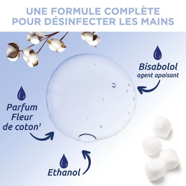 Baccide Gel Hydroalcoolique Mains Fleur de Coton - 100ml - Hygiène efficace et parfum délicat