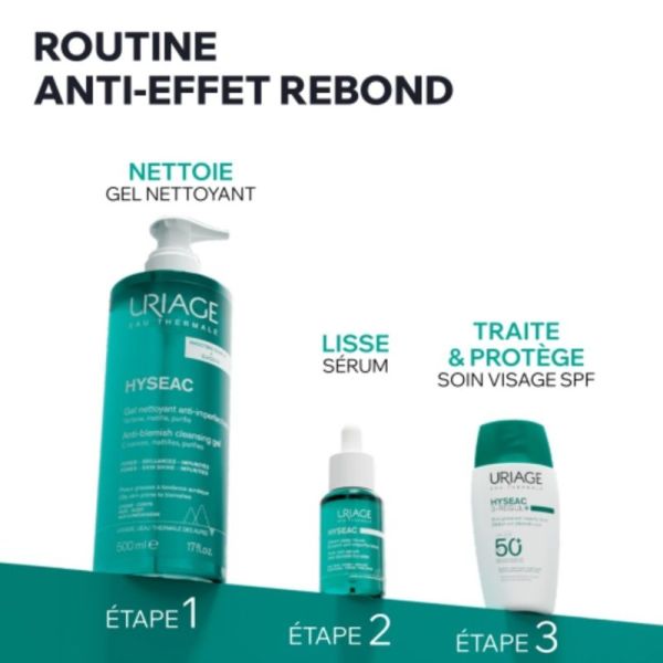 Uriage Hyséac 3-Régul+ Soin Global Anti-Imperfections SPF50+ 50 ml - Soin dermatologique anti-imperfections et anti-effet rebond