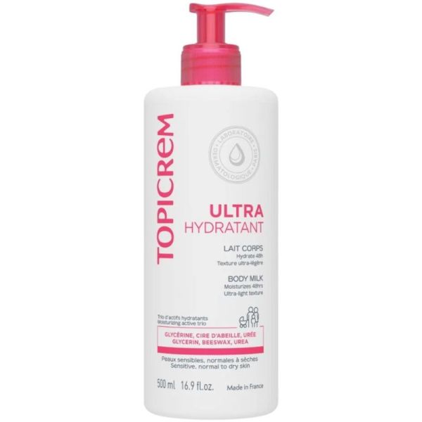 Topicrem Ultra-Hydratant Lait Corps 500ml – Hydratation continue et confort familial