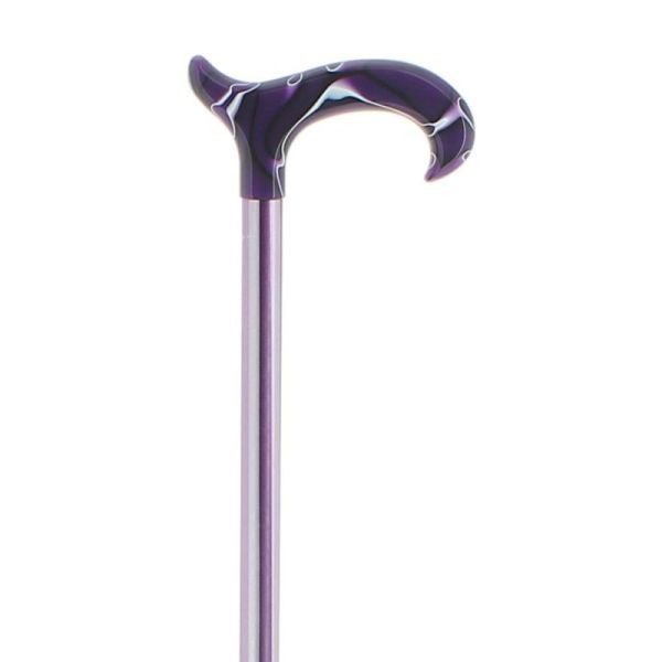 Cannes Fayet Canne de Marche Télescopique Crochet en Plexiglas Marbré Violet