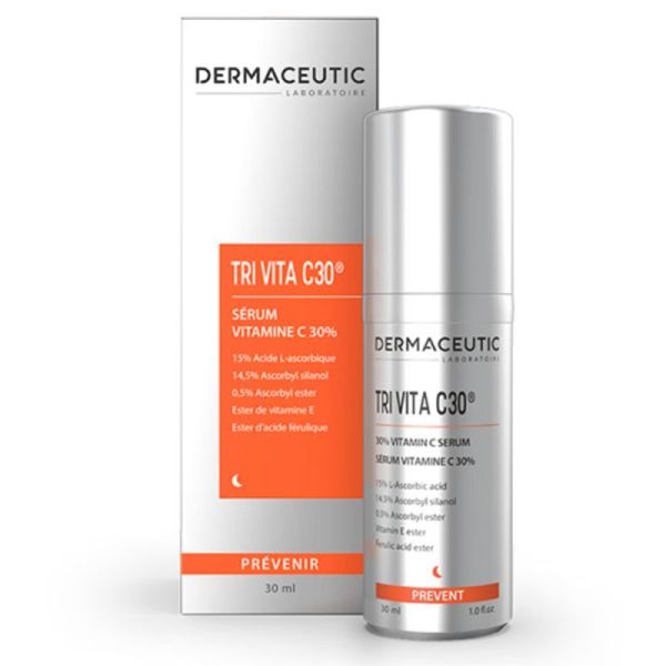 Dermaceutic Tri Vita C30 Serum Haute Definition Vitamine C 30% - 30 ml - Anti Radicaux Libres Vegan