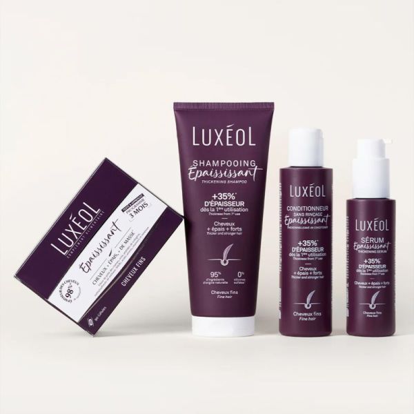 Luxéol Complément Alimentaire Épaississant - 90 gélules - Cheveux plus épais, plus denses et plus beaux