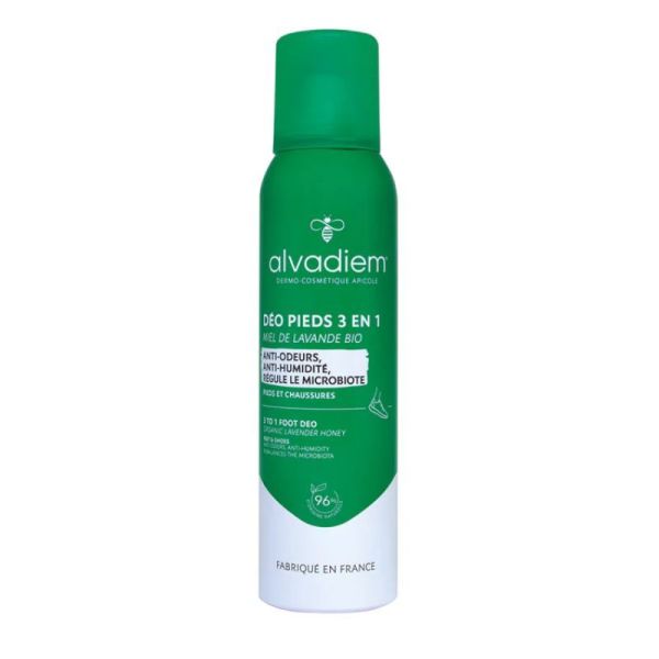 Alvadiem Déo Pieds 3 en 1 au Miel de Lavande Bio Anti-Odeurs - 150ml