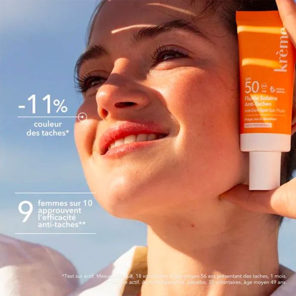 Krème Fluide Solaire Anti-Taches SPF50 - 40ml - Haute protection visage avec action anti-taches