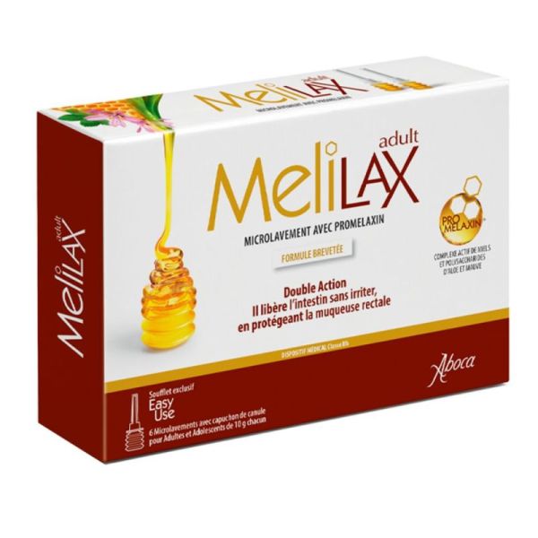 Aboca Melilax Microlavement Traitement de la Constipation - 6 Micro Lavements de 10g