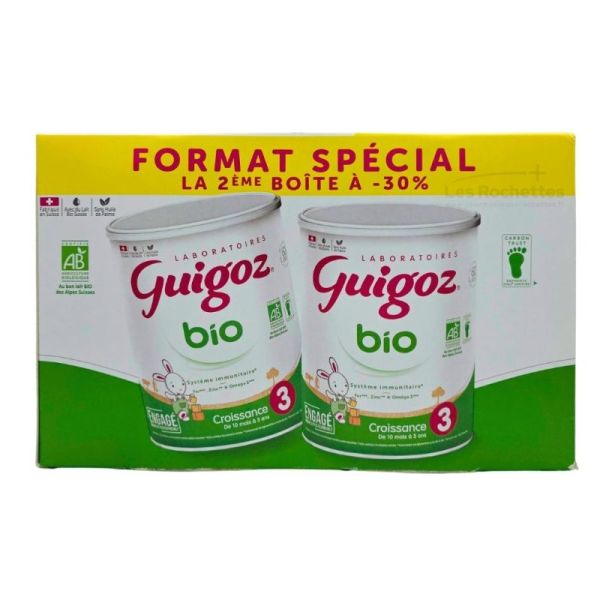 Lait croissance 3 bio 10 mois à 3 ans 2x800g