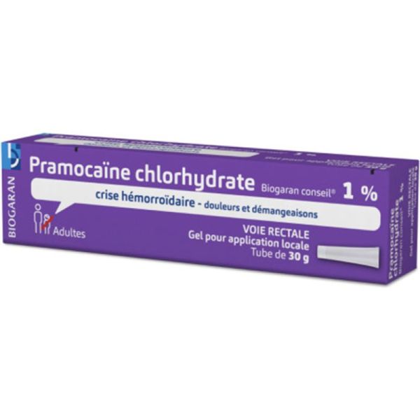 Biogaran Pramocaïne chlorhydrate 1 % Gel - 30g - Crise hémorroïdaire