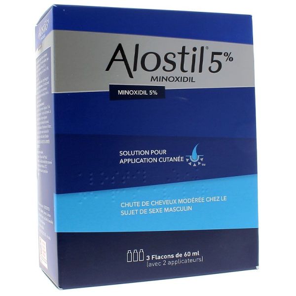 Alostil Minoxidil 5% solution pour application cutanée 3x60ml