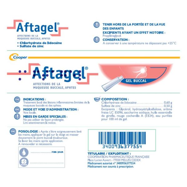 Aftagel gel buccal 15ml