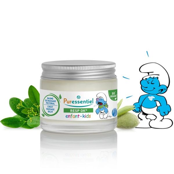 Puressentiel Resp OK Baume de Massage Pectoral Enfant 60 ml – Confort respiratoire, massage réchauffant et assainissant dès 3 ans