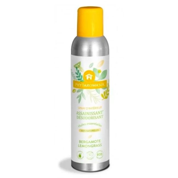 Phytaromasol Spray Assainissant et Désodorisant - Pour la Maison - Bergamotte et Lemongrass - Spray de 250 ml