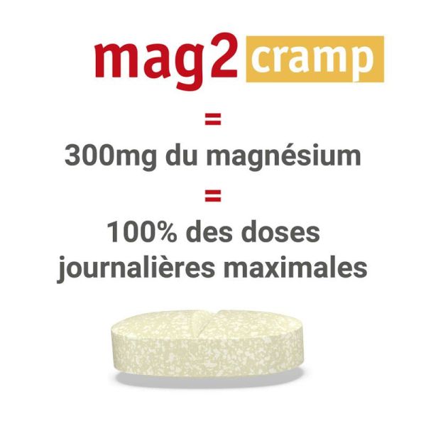 Mag2 Cramp Nouvelle Formule - 30 Comprimés - Réduit les contractions et la fatigue musculaire