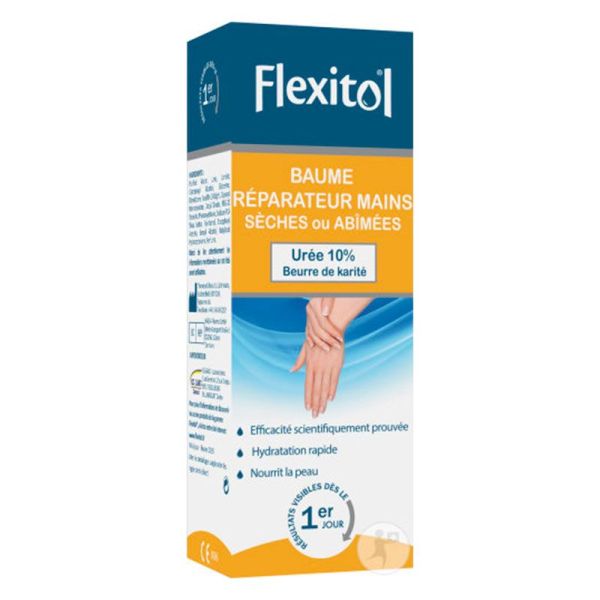 Flexitol Baume Réparateur Mains 10% Urée - Hydrate Rapidement et Nourrit Intensément les Mains - 56 g