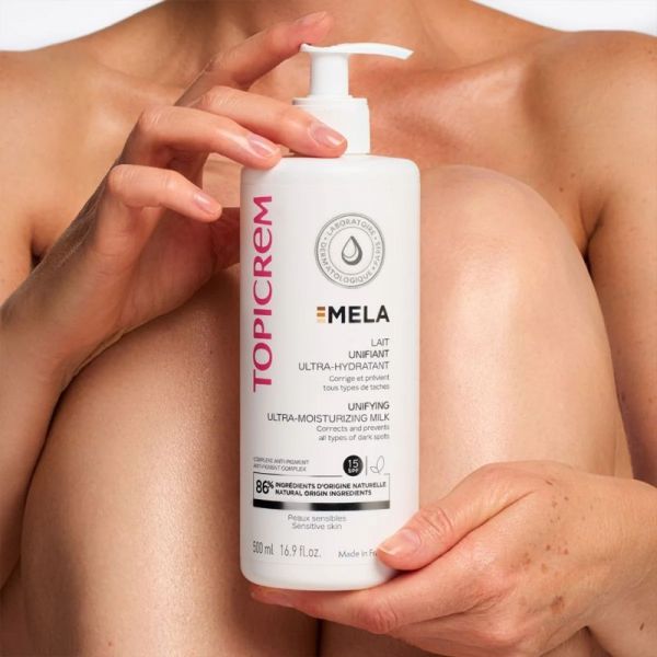 Topicrem MELA Lait Unifiant Ultra-Hydratant 500ml – Anti-taches et éclat du corps