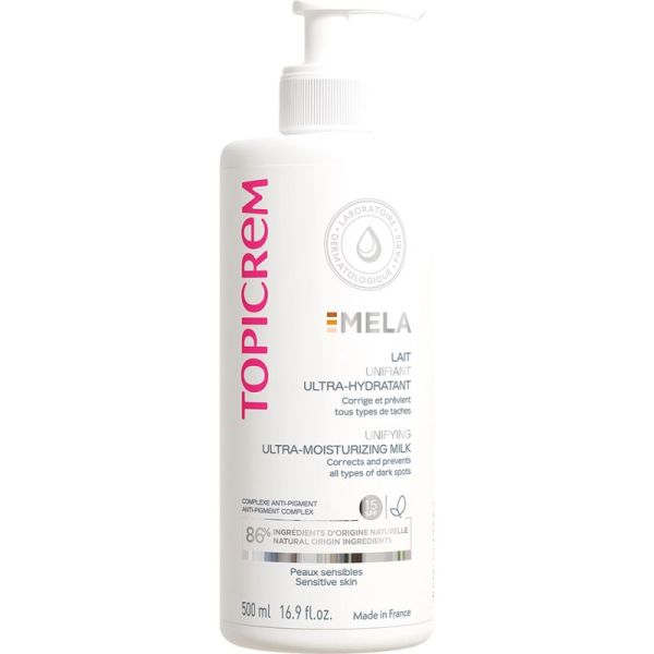 Topicrem MELA Lait Unifiant Ultra-Hydratant 500ml – Anti-taches et éclat du corps